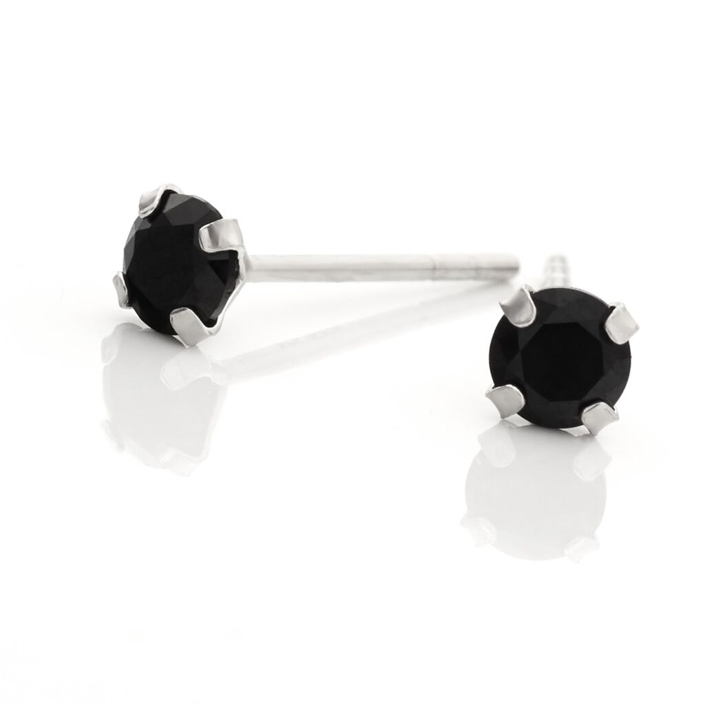 Boucles D'oreilles Puces Carin Or Blanc Oxyde De Zirconium - Clous d'oreilles Femme | Histoire d&rsquo;Or