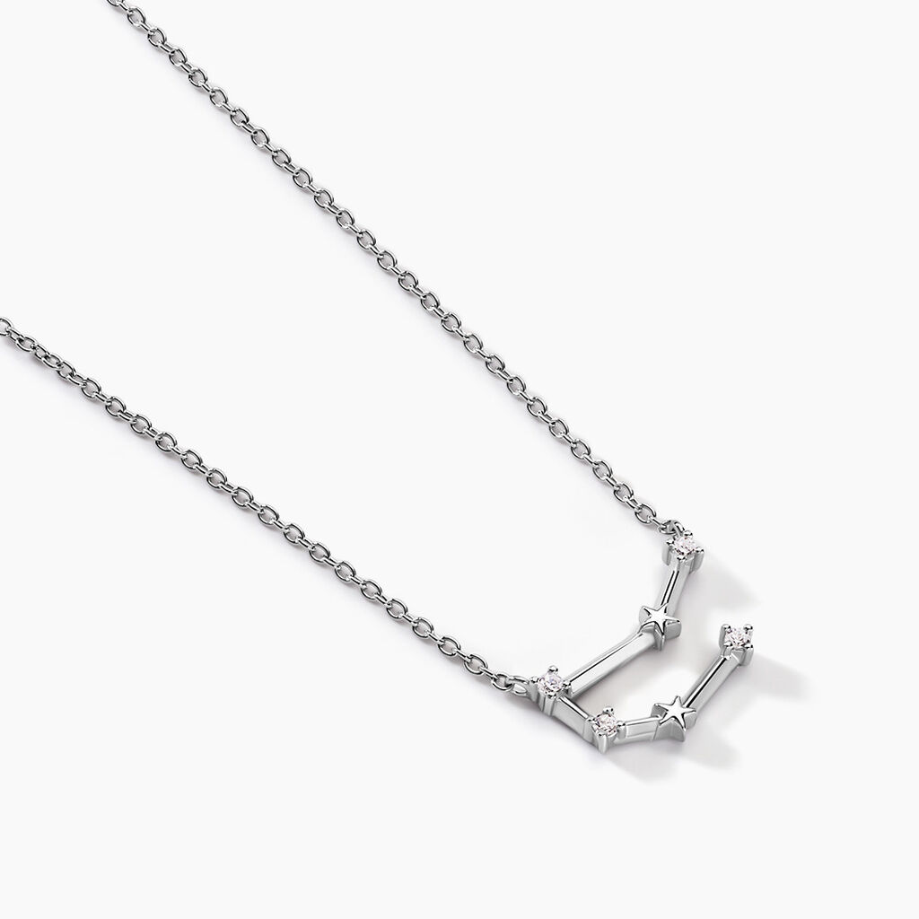 Collier Vega Argent Blanc Oxyde De Zirconium - Colliers Zodiaque Femme | Histoire d’Or