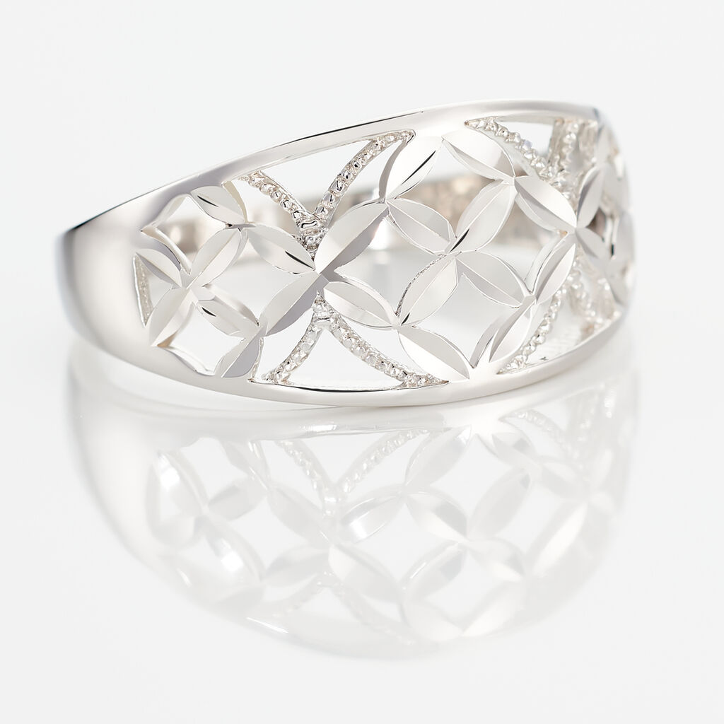 Bague Losangia Argent Blanc - Bagues fantaisie Femme | Histoire d&rsquo;Or