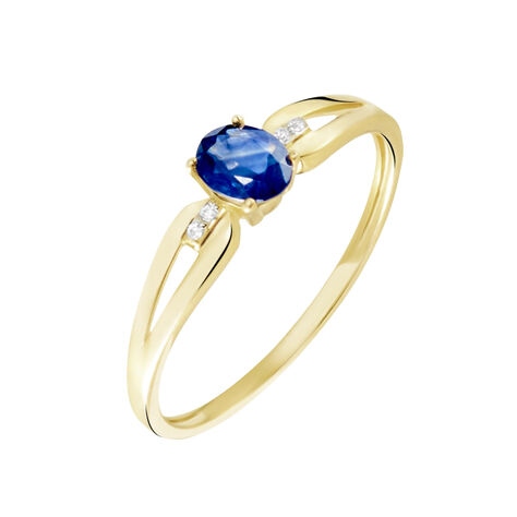 Bague Or Jaune Ebrard Saphir Diamants - Bagues solitaires Femme | Histoire d’Or