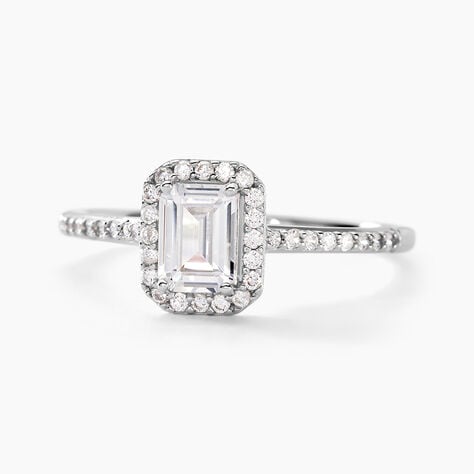 Bague Solitaire Cadmos Argent Blanc Oxyde De Zirconium - Bagues solitaires Femme | Histoire d&rsquo;Or