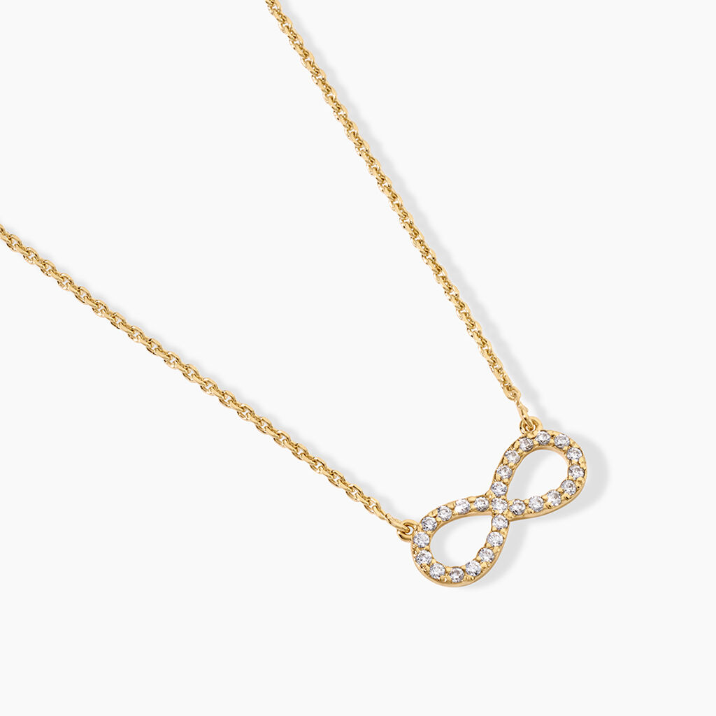 Collier Klothilda Argent Dor&eacute; A L'Or 750/1000 Oxyde De Zirconium - F&ecirc;te des m&egrave;res Femme | Histoire d&rsquo;Or