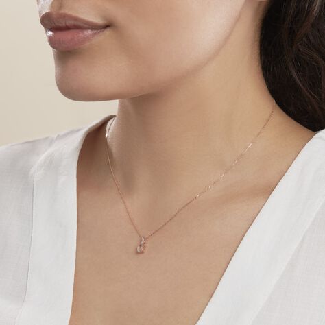 Collier Antonia Or Rose Morganite Et Oxyde De Zirconium - Colliers Femme | Histoire d’Or