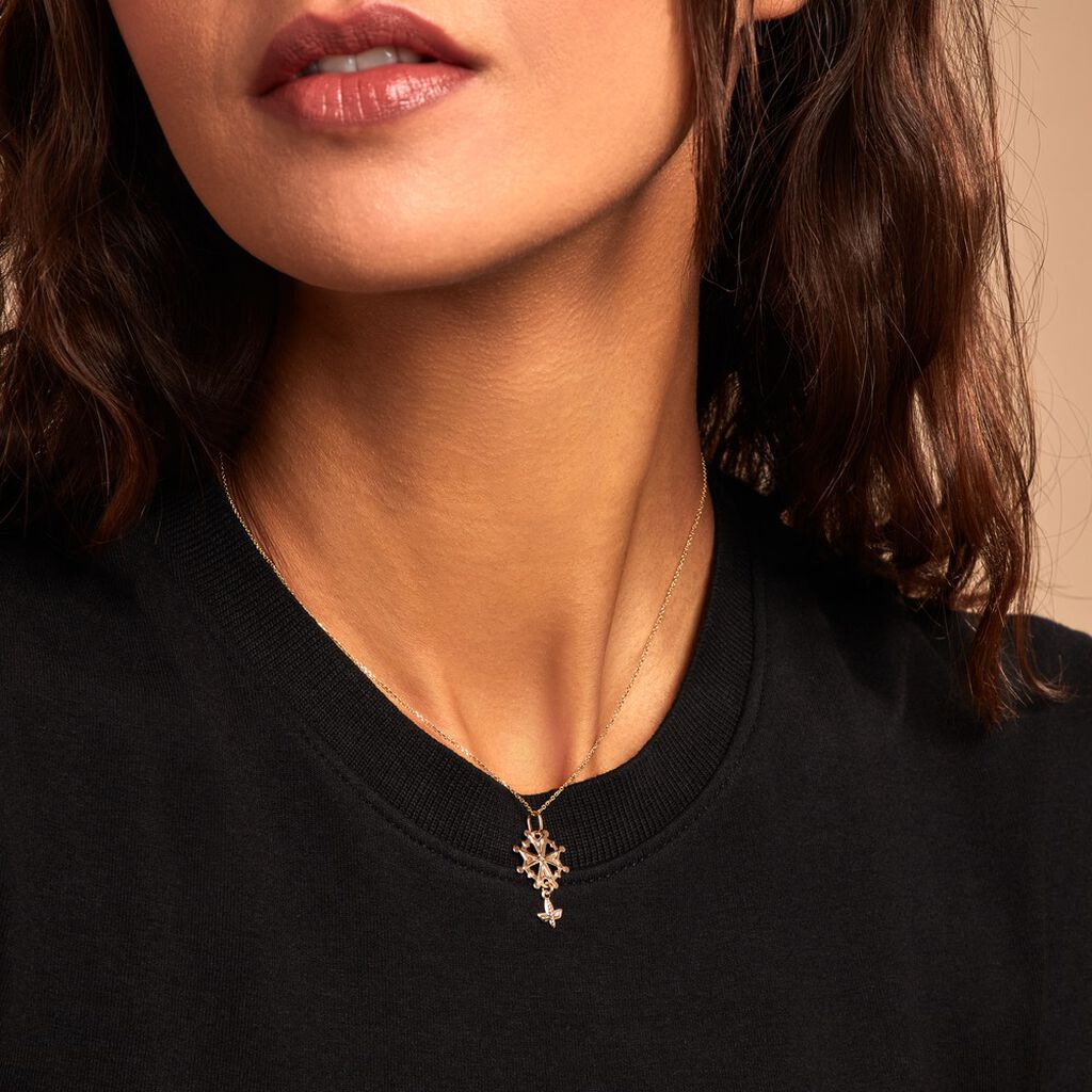 Pendentif Huguenote Or Jaune - Pendentifs Baptême Famille | Histoire d’Or