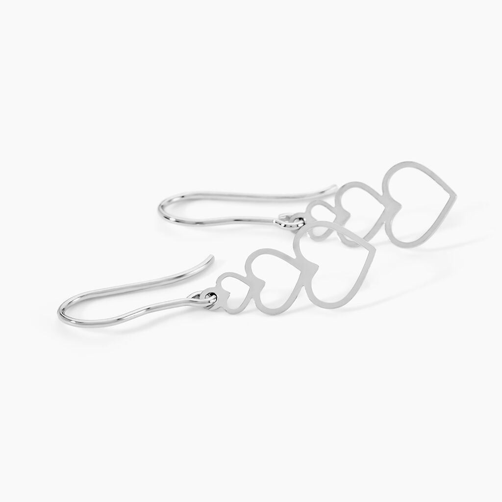Boucles D'oreilles Pendantes Love Love Argent Blanc - Boucles d'oreilles fantaisie Femme | Histoire d&rsquo;Or