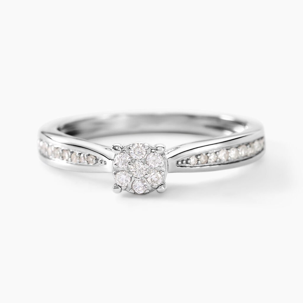 Bague Celia Or Blanc Diamant - Bagues solitaires Femme | Histoire d&rsquo;Or