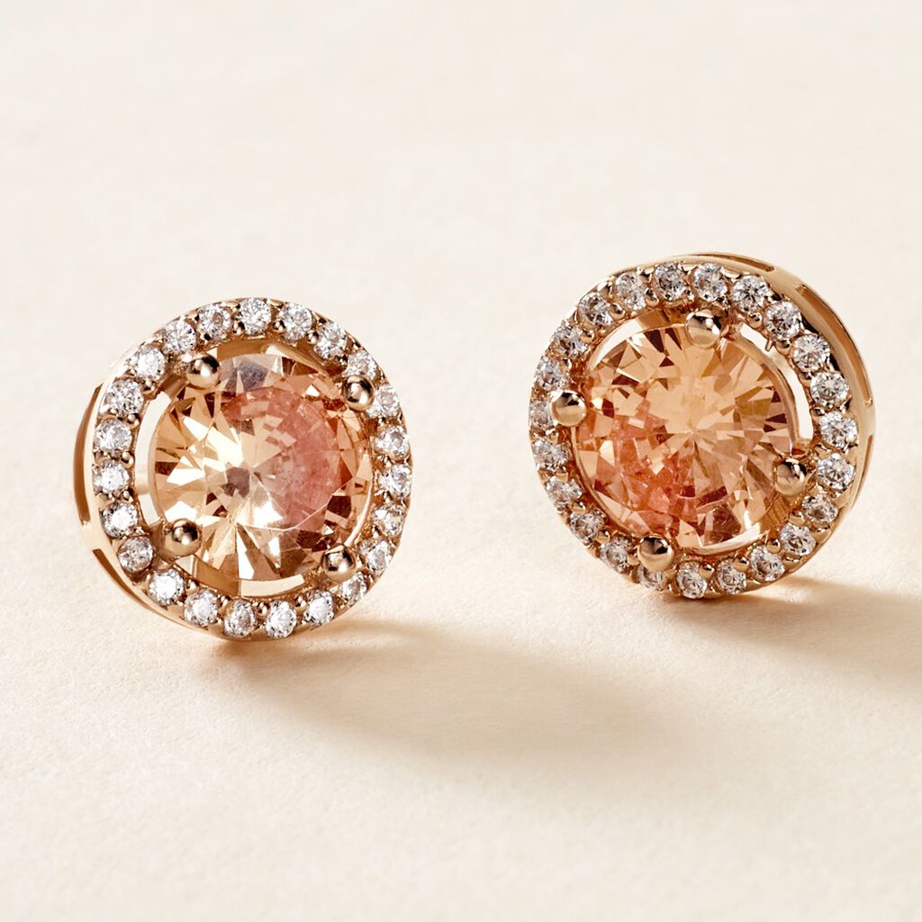 Boucles D'oreilles Puces Rio Argent Rose Oxyde - Boucles d'oreilles fantaisie Femme | Histoire d&rsquo;Or