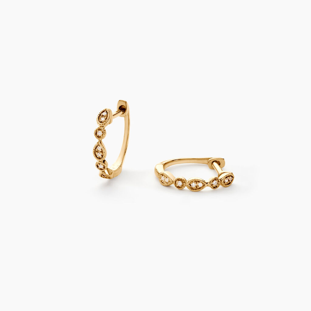 Créoles Robina Or Jaune Diamant - Boucles d'oreilles créoles Femme | Histoire d’Or