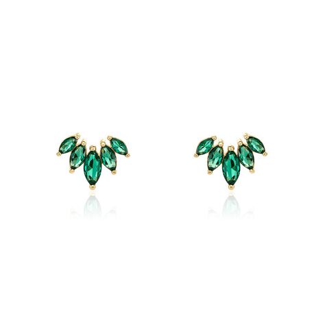 Boucles D'oreilles Puces Amazonia Plaqué Or Jaune Oxyde De Zirconium - Boucles d'oreilles fantaisie Femme | Histoire d’Or