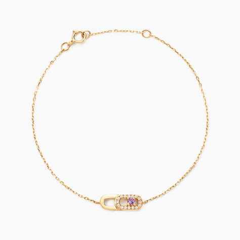 Bracelet Deonne Or Jaune Am&eacute;thyste Oxyde De Zirconium - Bracelets Femme | Histoire d&rsquo;Or