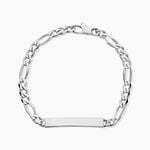 Bracelet Identit&eacute; Vivian Argent Blanc - Gourmettes Femme | Histoire d&rsquo;Or