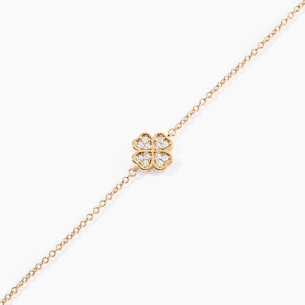 Bracelet Rhosyn Plaqu&eacute; Or Jaune Oxyde De Zirconium - Bracelets Femme | Histoire d&rsquo;Or