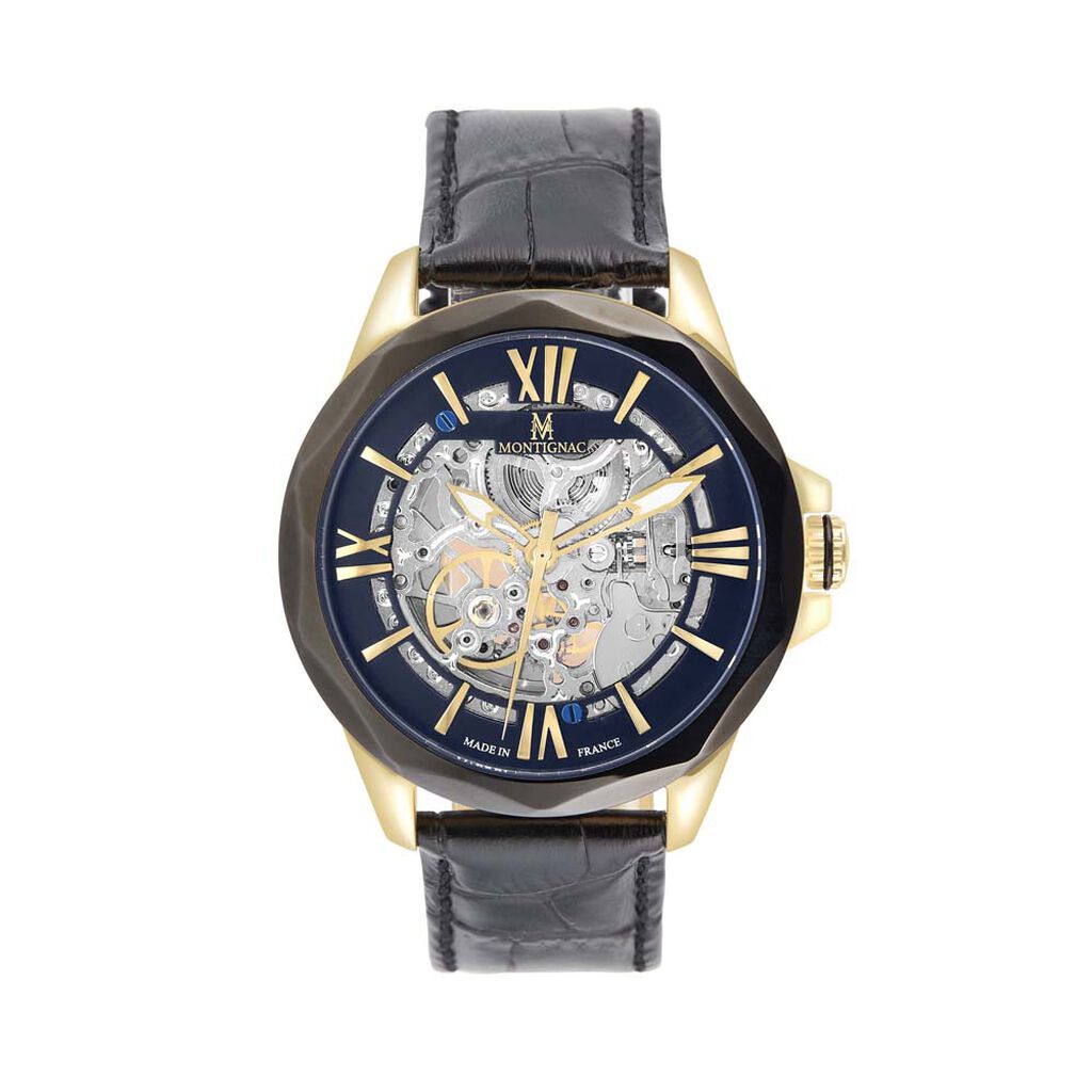 Montre Montignac Round Automatique Noir - Montres Homme | Histoire d’Or