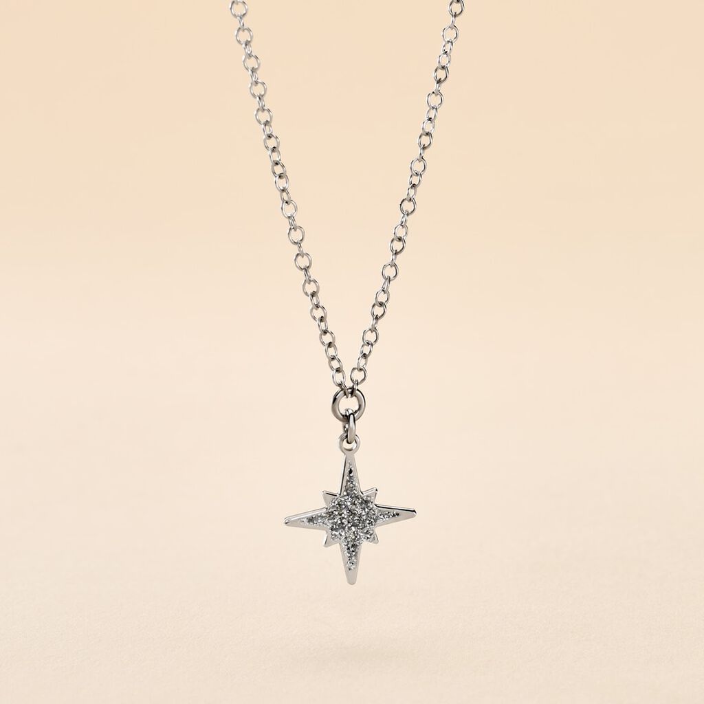 Collier Alcyone Argent Blanc - Ras de cou Femme | Histoire d’Or