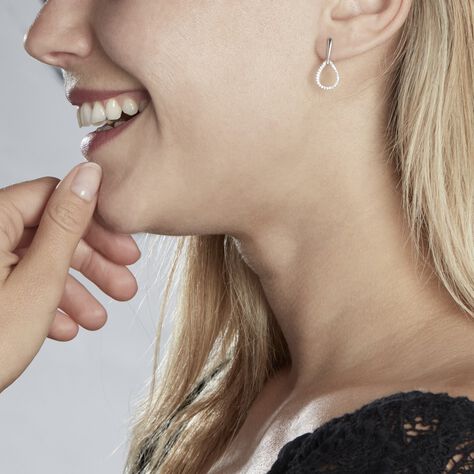 Boucles D'oreilles Pendantes Germinal Argent Blanc Oxyde De Zirconium - Boucles d'oreilles fantaisie Femme | Histoire d’Or