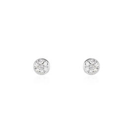 Boucles D'oreilles Puces Teani Or Blanc Diamant - Clous d'oreilles Femme | Histoire d’Or