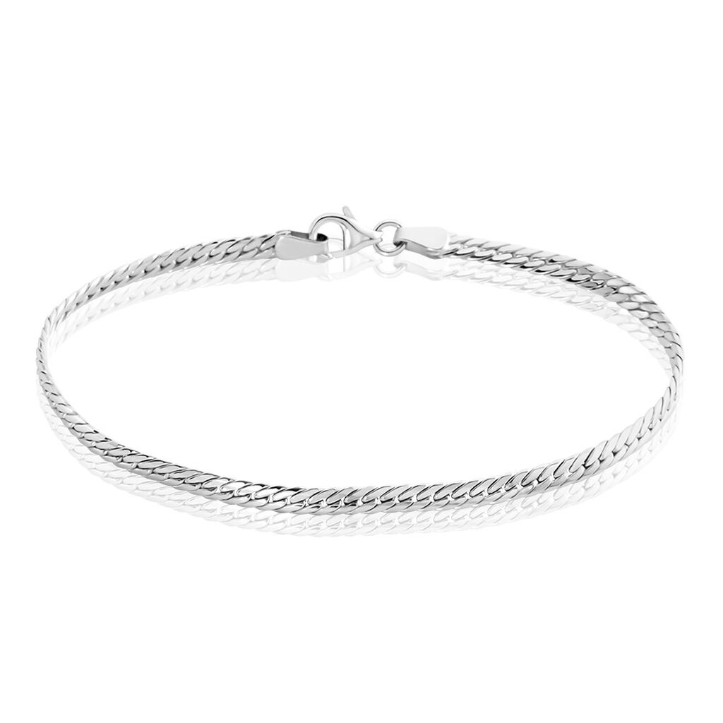 Bracelet Izel Maille Anglaise Or Blanc - Bracelets cha&icirc;ne Femme | Histoire d&rsquo;Or