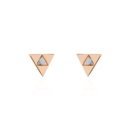 Boucles D'oreilles Puces Tallulah Argent Rose Pierre De Synthese - Boucles d'oreilles fantaisie Femme | Histoire d’Or
