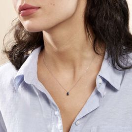 Collier Ovale Or Blanc Saphir - Colliers Femme | Histoire d’Or