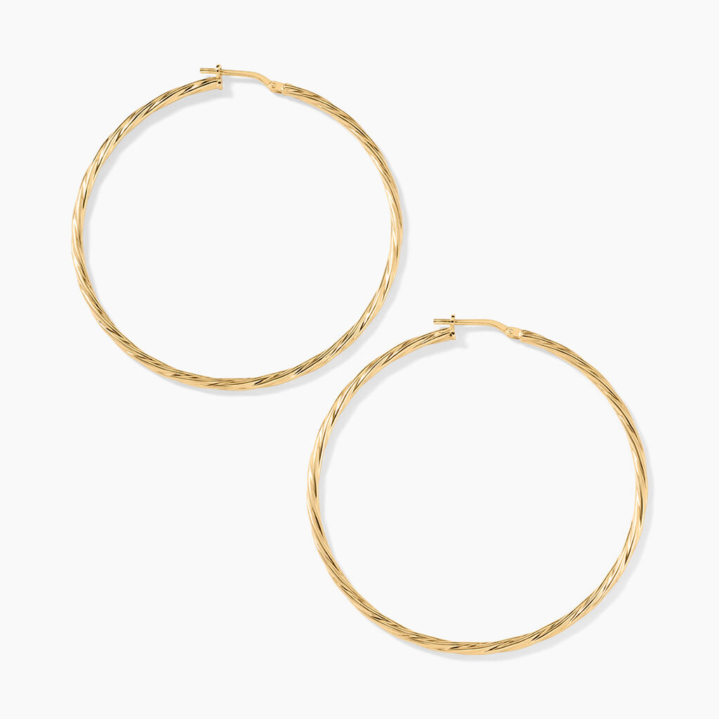 Cr&eacute;oles Argent Dor&eacute; A L'Or 750/1000 - Boucles d'oreilles cr&eacute;oles Femme | Histoire d&rsquo;Or