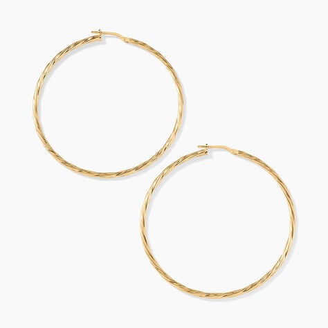 Cr&eacute;oles Argent Dor&eacute; A L'Or 750/1000 - Boucles d'oreilles cr&eacute;oles Femme | Histoire d&rsquo;Or