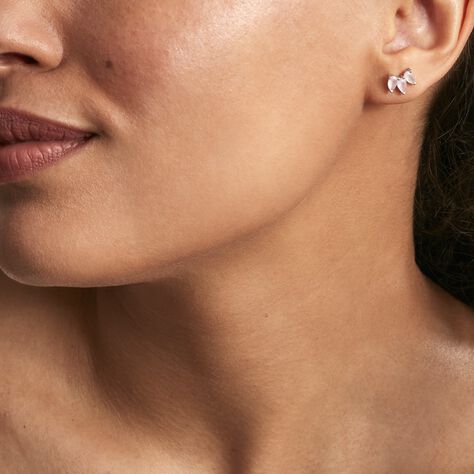 Boucles D'oreilles Puces Bailey Argent Blanc Verre - Boucles d'oreilles fantaisie Femme | Histoire d’Or