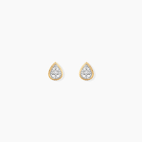 Boucles D'Oreilles Puces Mon Premier Diamant Or Jaune - Clous d'oreilles Femme | Histoire d&rsquo;Or