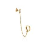 Bijou D'oreille Unitaire Plaqu&eacute; Or Maverick Oxyde De Zirconium - Boucles d'oreilles fantaisie Femme | Histoire d&rsquo;Or