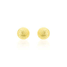 Boucles D'oreilles Puces Fidelia Boule Sablee Or Jaune - Clous d'oreilles Femme | Histoire d’Or