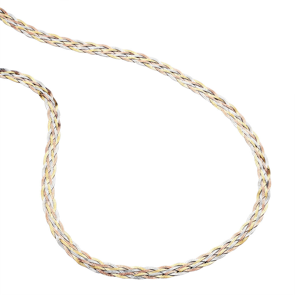 Collier Jasmin Tresse Or Tricolore - Bijoux sans pierre Femme | Histoire d&rsquo;Or