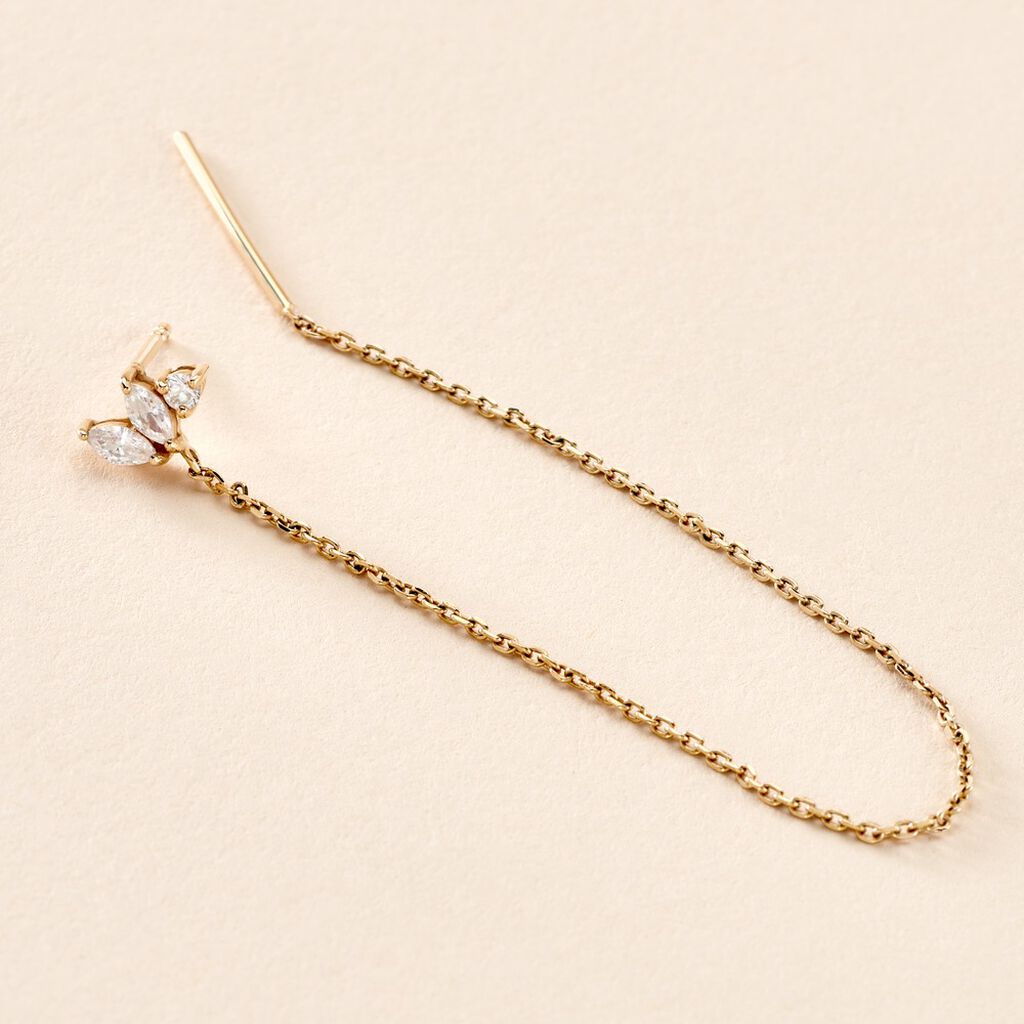 Bijou D'oreille Unitaire Jarvis Plaqu&eacute; Or Jaune Oxyde De Zirconium - Piercings d'oreilles Femme | Histoire d&rsquo;Or