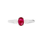 Bague Edgina Or Blanc Rubis Et Diamant - Bagues solitaires Femme | Histoire d&rsquo;Or