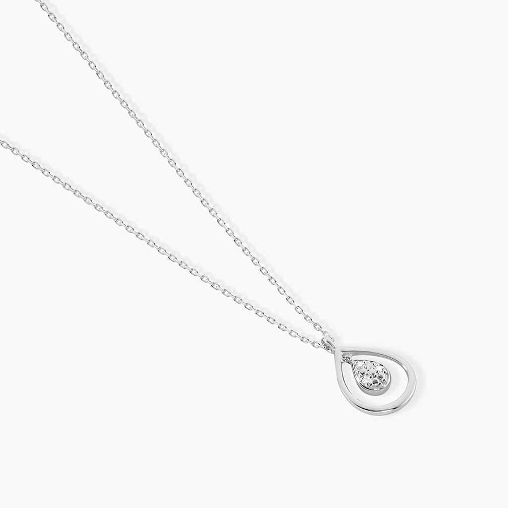 Collier Momaza Or Blanc Diamant - Colliers Femme | Histoire d&rsquo;Or