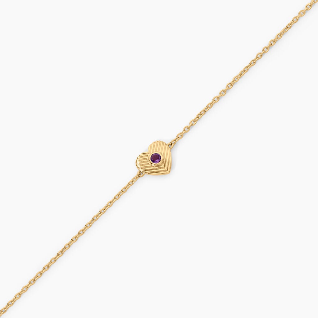 Bracelet Benno Argent Dor&eacute; A L'Or 750/1000 Am&eacute;thyste - F&ecirc;te des m&egrave;res Femme | Histoire d&rsquo;Or