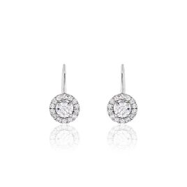Boucles D'oreilles Pendantes Mentoura Or Blanc Diamant Synthétique - Boucles d'oreilles pendantes Femme | Histoire d’Or