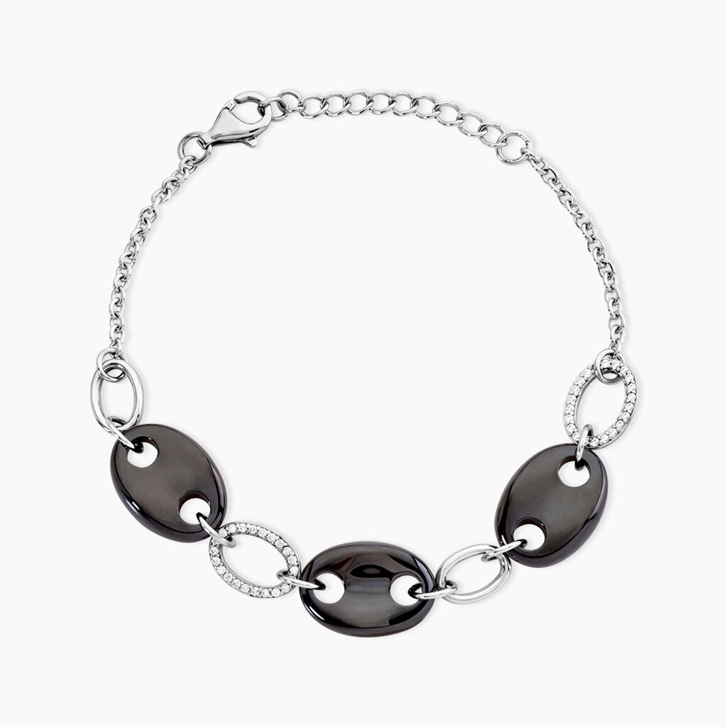 Bracelet Hattie Argent Blanc C&eacute;ramique Et Oxyde De Zirconium - Bracelets Femme | Histoire d&rsquo;Or