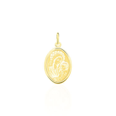 Pendentif Or Jaune Vierge A L'enfant