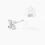 Boucles D'oreilles Puces Winter Flower Or Blanc Oxyde De Zirconium - Clous d'oreilles Femme | Histoire d&rsquo;Or