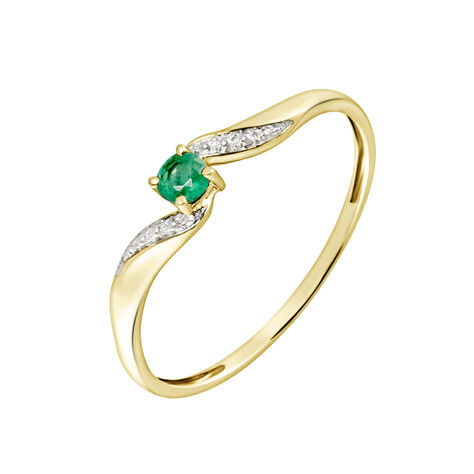 Bague Or Jaune Levenez Emeraude - Bagues avec pierre Femme | Histoire d’Or