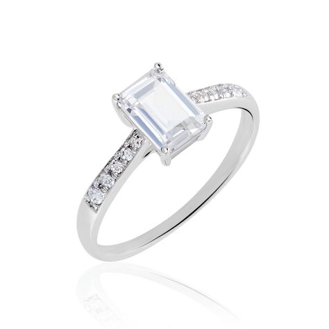 Bague Or Blanc Gesacus Oxyde De Zirconium - Bagues solitaires Femme | Histoire d’Or