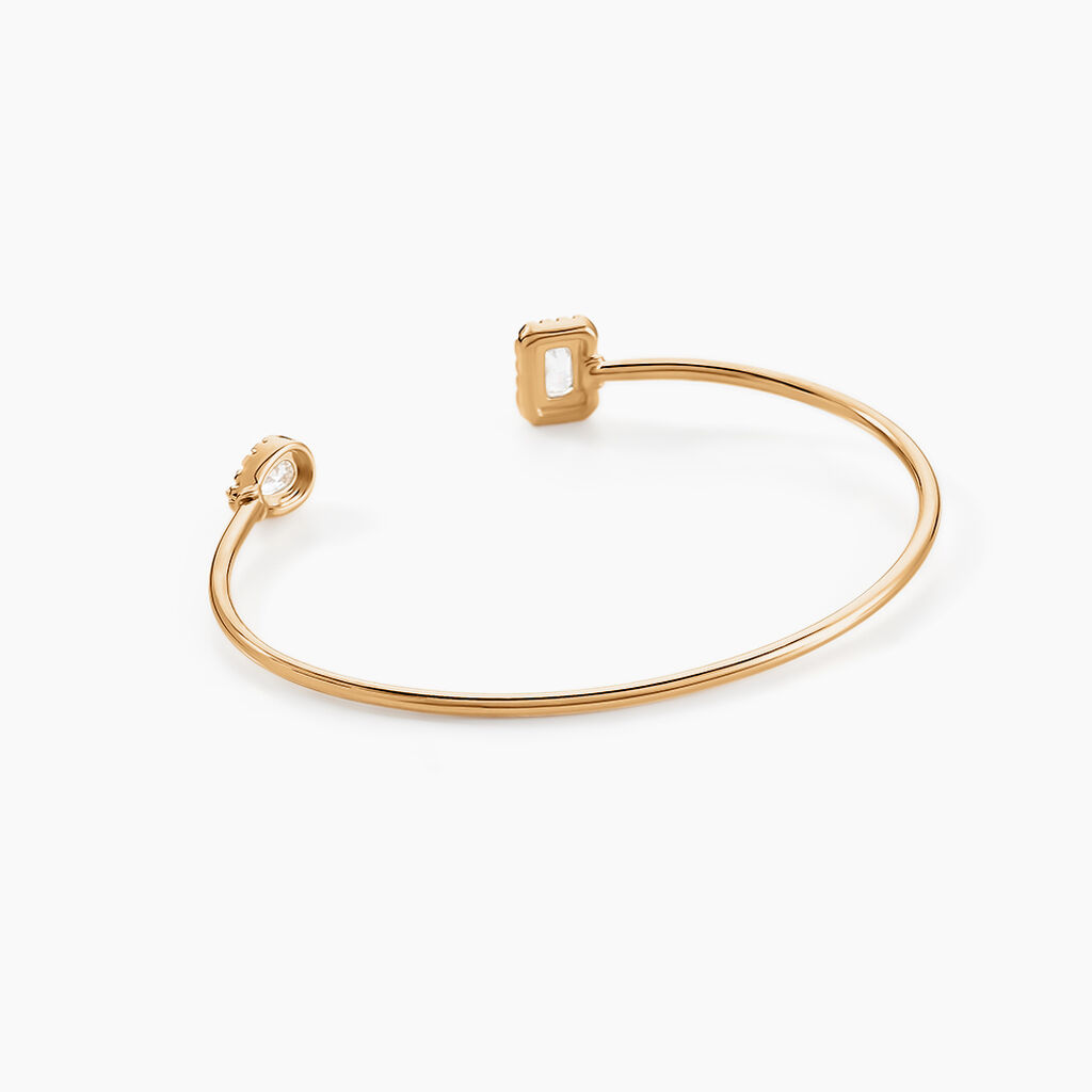 Bracelet Jonc Shiny Drops Plaqué Or Doré Oxyde De Zirconium - Bracelets joncs Femme | Histoire d’Or