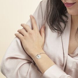 Bracelet Jonc Paula Argent Blanc Oxyde De Zirconium - Bracelets fantaisie Femme | Histoire d’Or