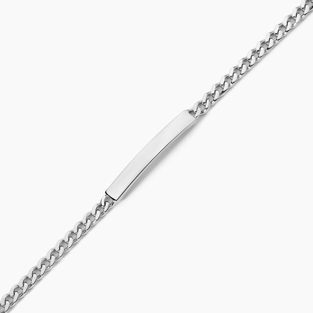 Bracelet Identit&eacute; Argent Blanc Casper - Gourmettes Homme | Histoire d&rsquo;Or