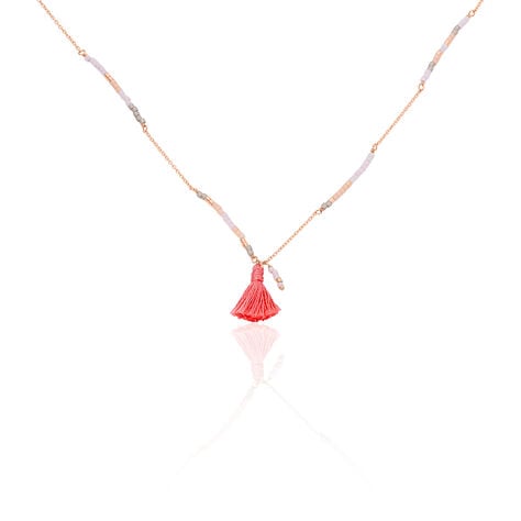 Collier Ninon Argent Rose Perle D'imitation Et Chrysoprase - Colliers fantaisie Femme | Histoire d&rsquo;Or