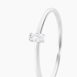 Bague Solitaire Argent Blanc  1er Solitaire Oxyde De Zirconium - Bagues solitaires Femme | Histoire d&rsquo;Or