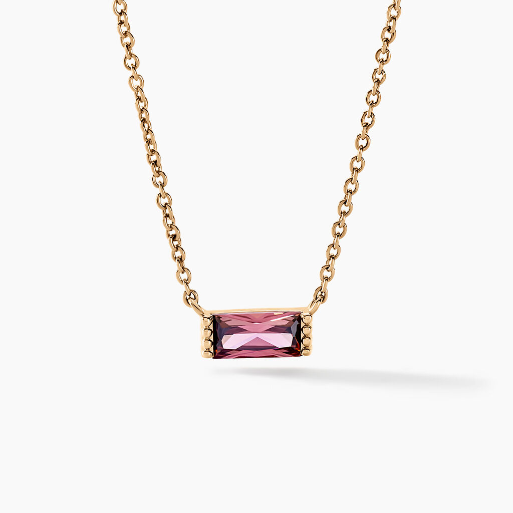 Collier Luccia Plaqu&eacute; Or Dor&eacute; Pierre D'imitation - Colliers Femme | Histoire d&rsquo;Or