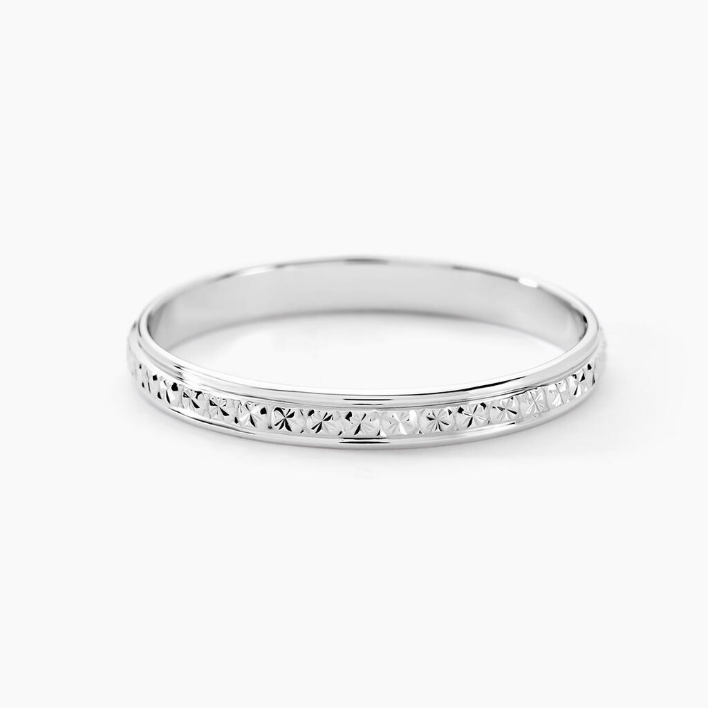 Alliance Venus Ruban Plat Or Blanc - Alliances Femme | Histoire d’Or