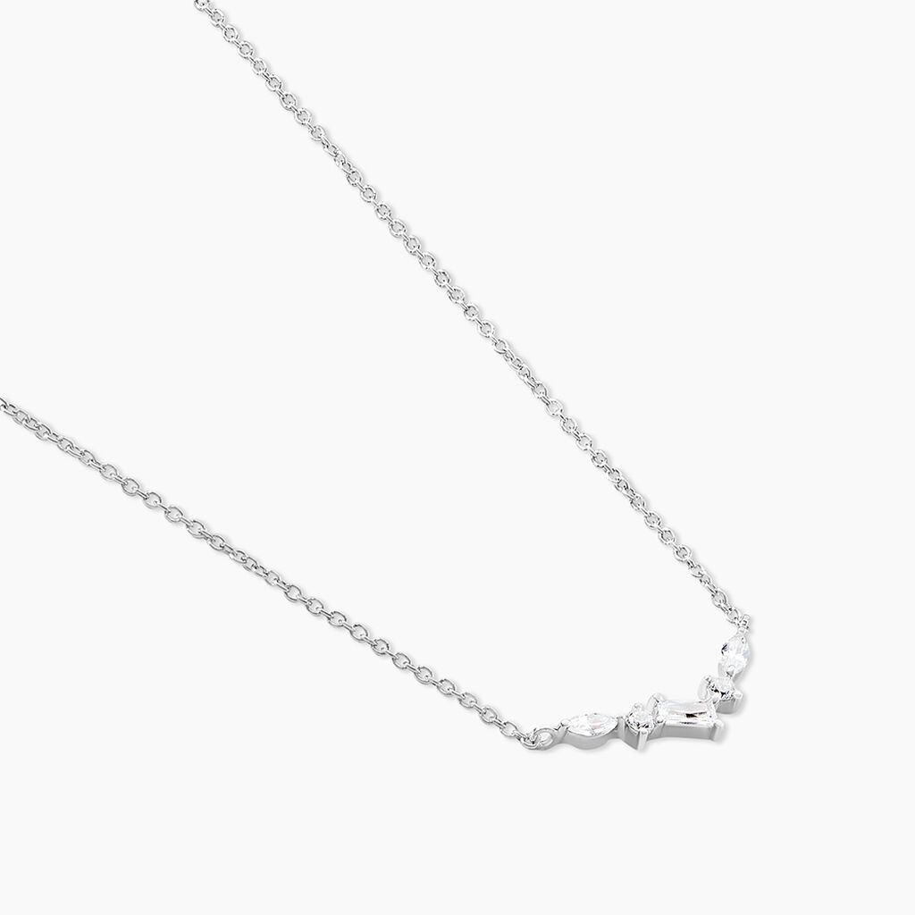 Collier Eclat d'Aurore Argent Blanc Oxyde De Zirconium - Colliers fantaisie Femme | Histoire d&rsquo;Or
