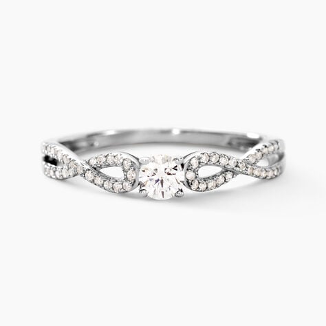 Bague Solitaire Livia Or Blanc Diamant - Bagues solitaires Femme | Histoire d’Or