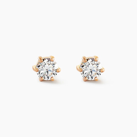 Boucles D'oreilles Puces Yléna Plaqué Or Jaune Oxyde De Zirconium - Boucles d'oreilles fantaisie Femme | Histoire d’Or